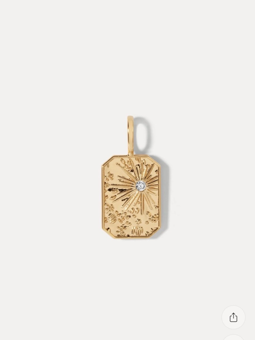 Miranda Frye Rae Charm Gold Starburst Rectangle Pendant Necklace Charm